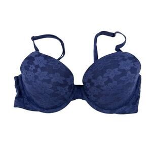 Victoria's Secret PINK Underwire Padded Lace Bra in Blue